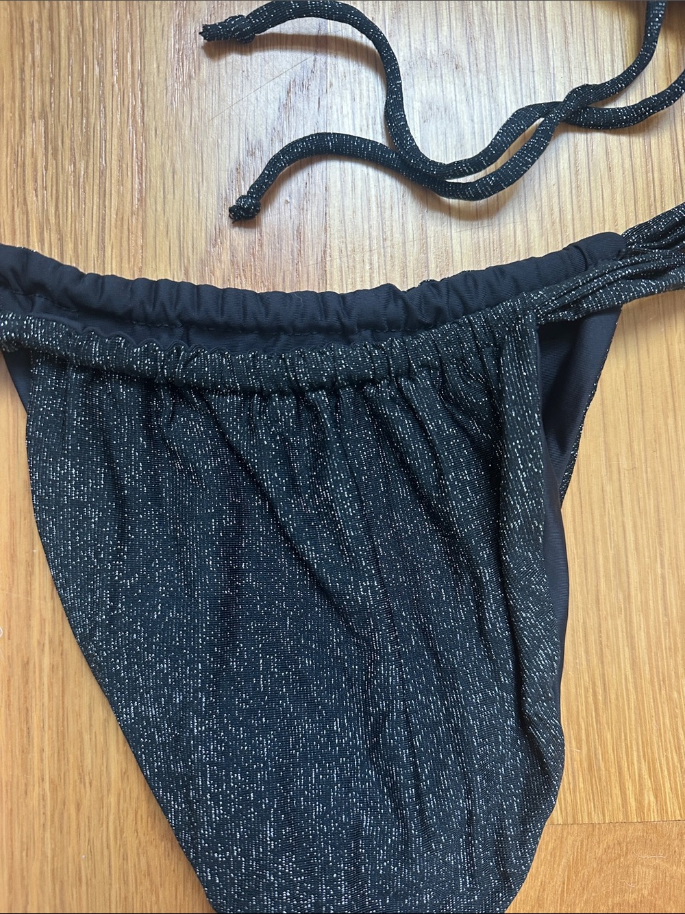 Skatie; Black Sparkle Strappy Women’s Bikini Set - Picture 4 of 4